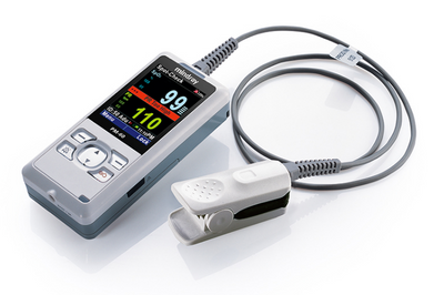 Pulse oximeter hand held with alarms PM60 with adult and child sensor