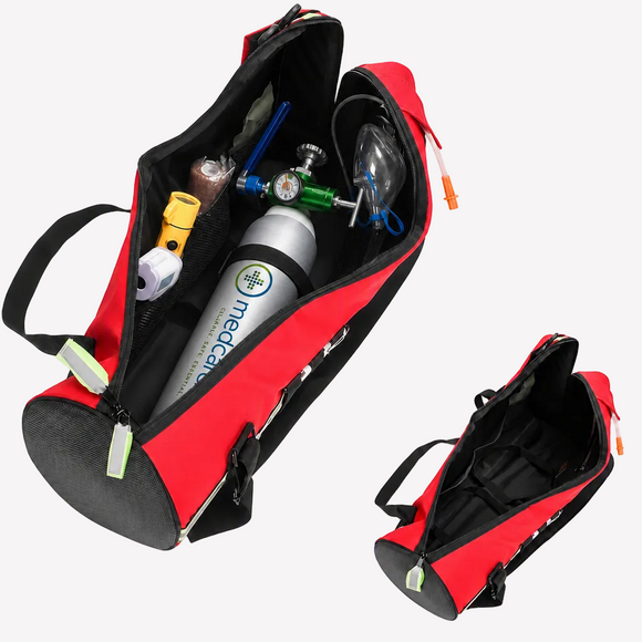 Emergency Oygen Medical Canvas Bag with Large compartments(Red) Empty
