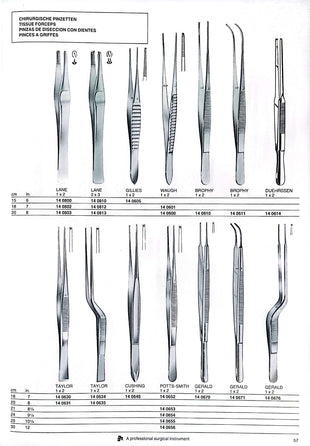 Tissue and Dissecting Forceps Jakobi Germany pages 54-59