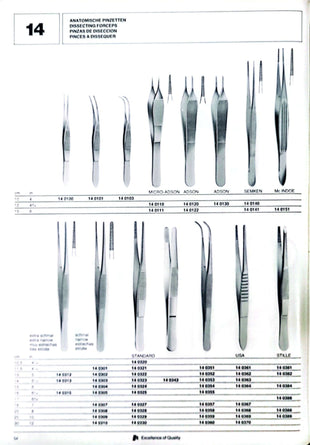 Tissue and Dissecting Forceps Jakobi Germany pages 54-59