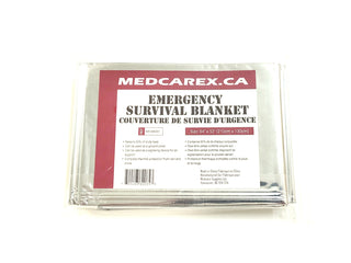 Emergency Rescue Blanket reflects body heat Made Of silver Mylar foil  -  Pocket Size 84 x 52 inches