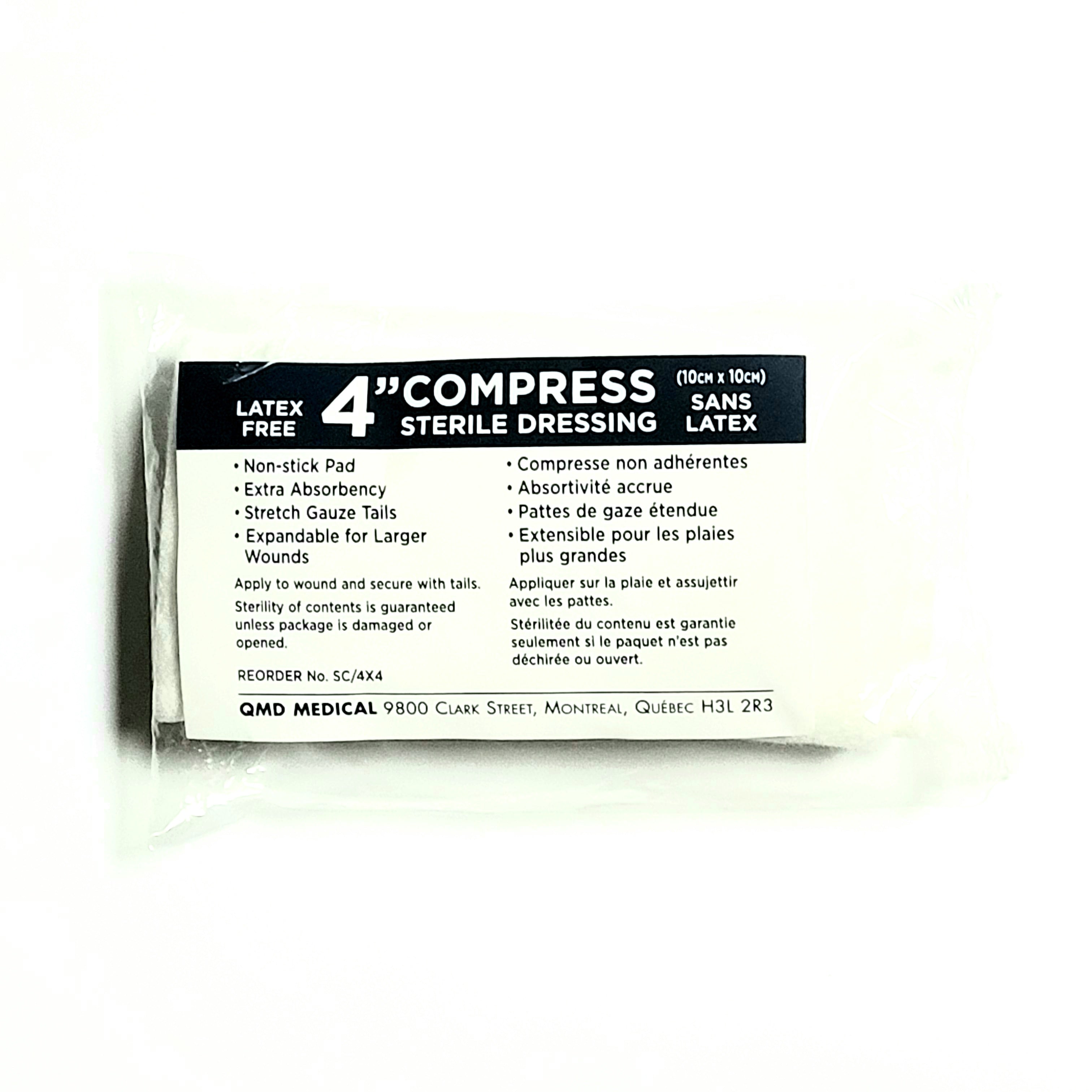 4inch compress non-adherent, pressure dressing sterile