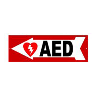 AED Left Sign (red / white)