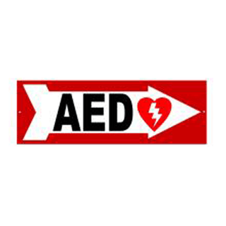 AED Right Sign (red / white)
