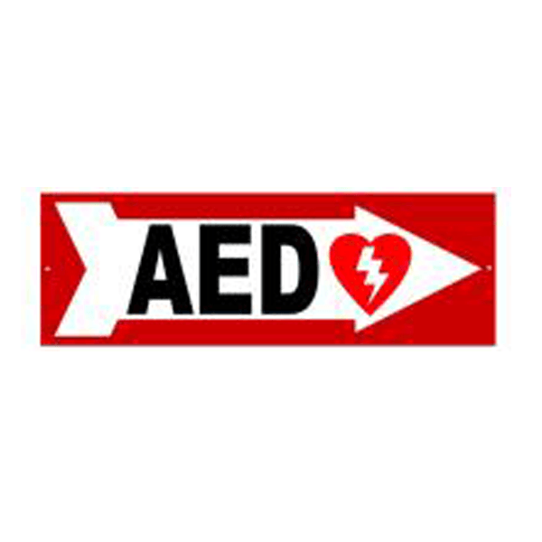 AED Right Sign (red / white)