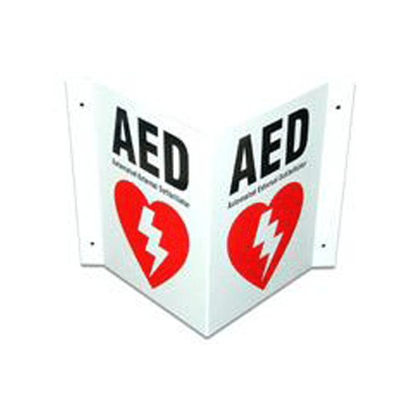 AED Signage 3 way