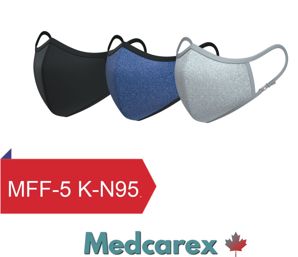 3S Nano Mask Black, Blue, or Grey sizes XS-L non-medical washable filtered cotton face mask designed in Canada