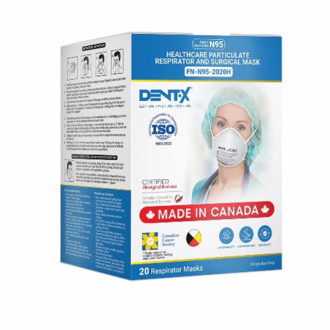 Dent-X FN-N95-2020H Respirator mask 20/box made in Canada - 0