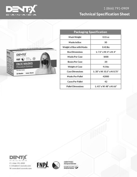 Canadian Surgical Mask by Dentx Dentx Level 3 Blue 50/box Made in Canada Medcarex Canada