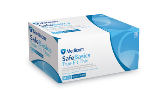 Nitrile Exam gloves by Medicom SafeBasics® 2.8mm True Fit Thin™ 300/box p/f