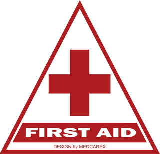 Decal first aid signage triangle adhesive vinyl 6.75inch