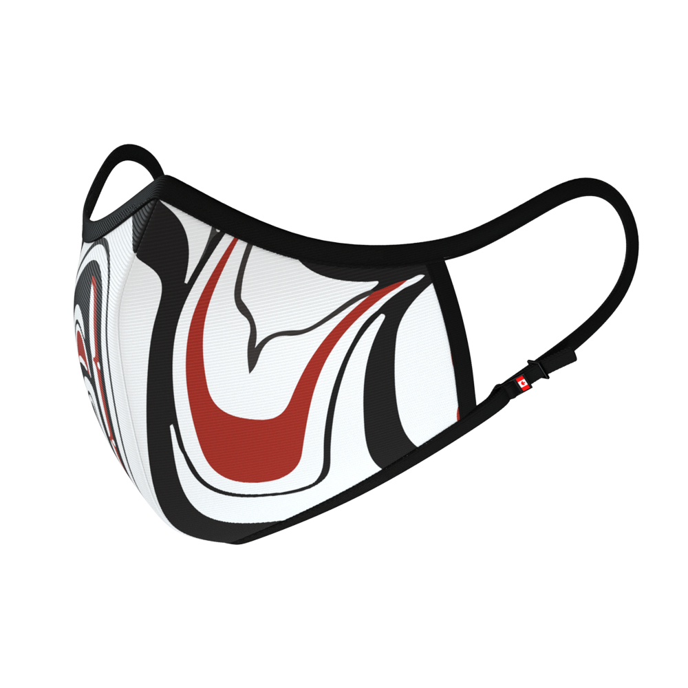 3S Nano Mask Haida First Nations design edition sizes xs-xl - washable filtered cotton face mask designed in Canada
